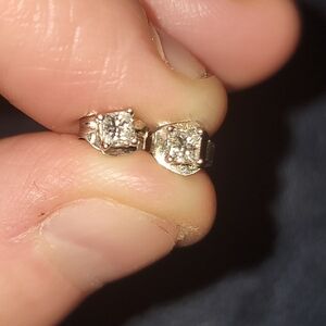 1/4 Carat 14KT White Gold NATURAL Diamond Stud Earrings